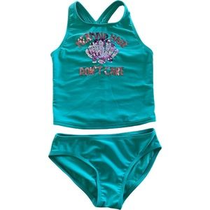 Girls More Than Magic two piece swimsuit. Aqua. M. 7-8